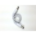 Agilux 6in Male-Male DC Power Supply Barrel Connection Extension Cable Cord, 2.1mm x 5.5mm White, PK 2 ACC006-01